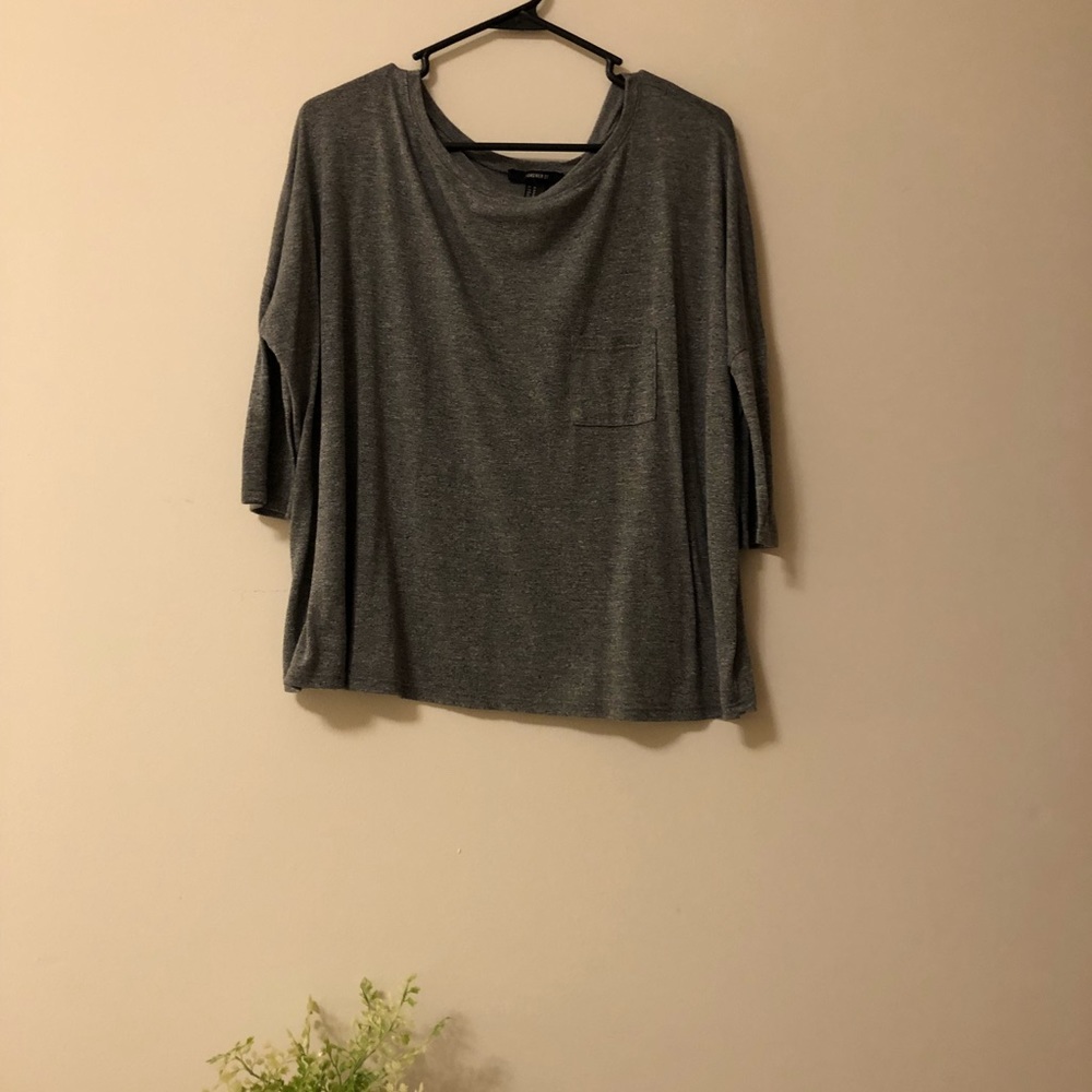 Grey pocket flow shirt
